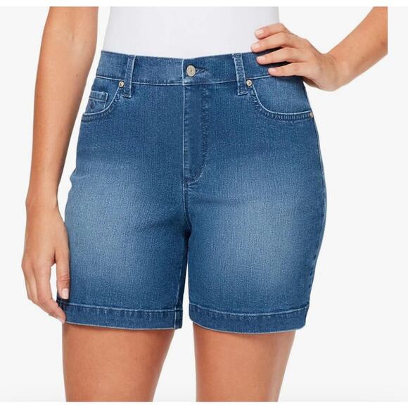 Gloria Vanderbilt Jean shorts Portland NEW short length high rise 16 - Picture 1 of 5